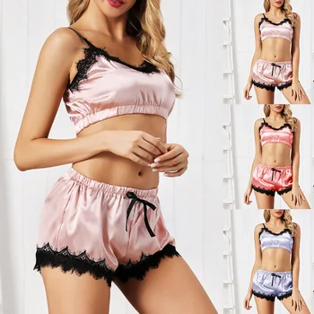 Womens Sexy Lace Sleepwear Fashion Nightwear Pajama Set Nightdress 2020 Female Lace Trim Underwear Lingerie Straps Bralette Suit 
Womens Sexy Lace Sleepwear Fashion Nightwear Pajama Set Nightdress 2020 Female Lace Trim Underwear Lingerie Straps Bralette Suit