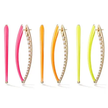 2020 summer new fashion jewelry 5A cubic zirconia Neon enamel Oval huggie hoop earring colorful women jewelry
2020 summer new fashion jewelry 5A cubic zirconia Neon enamel Oval huggie hoop earring colorful women jewelry