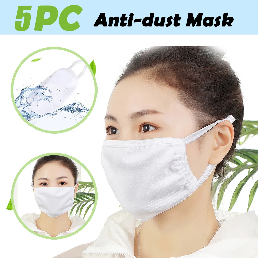 5 шт. симпатичная PM2.5 маска для рта против смога Пылезащитная многоразовый фильтр