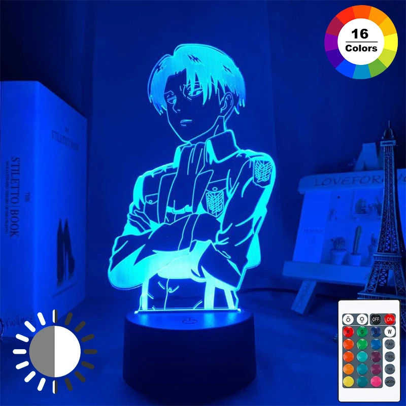 

Acrylic Table Lamp Anime Attack on Titan for Home Room Decor Light Cool Kid Child Gift Captain Levi Ackerman Figure Night Light