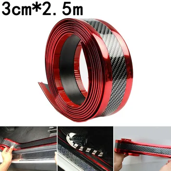1pc Car Door Sill Scuff Plate Guard Pedal Protector Strips High Quality 2.5m*3cm Carbon Fiber Red Anti-collision Strip For Cars
1pc Car Door Sill Scuff Plate Guard Pedal Protector Strips High Quality 2.5m*3cm Carbon Fiber Red Anti-collision Strip For Cars