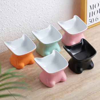 Five Colors Pet Bowl Ceramic Bowl Cartoon Solid Color Cat Shape Bowl Pet Cat Dog Drinking Diet Dual-use Bowl Pet Supplies
Five Colors Pet Bowl Ceramic Bowl Cartoon Solid Color Cat Shape Bowl Pet Cat Dog Drinking Diet Dual-use Bowl Pet Supplies