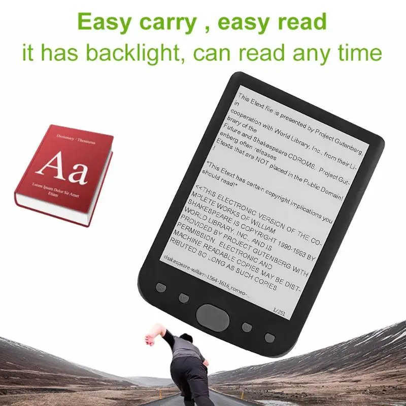 Multi-function 6 inch E-Ink Screen E-Book Reader E-Reader Electronic Paper Book with Front Light 8GB Memory Award Souvenir
Multi-function 6 inch E-Ink Screen E-Book Reader E-Reader Electronic Paper Book with Front Light 8GB Memory Award Souvenir