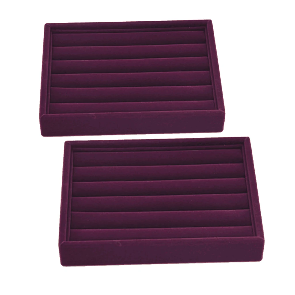 2 lot Luxury Roomy Stackable 5 Slots Studs Jewelry Display Tray Storage Box 2 lot Luxury Roomy Stackable 5 Slots Studs Jewelry Display Tray Storage Box