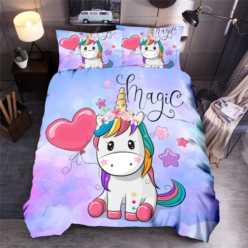 Cartoon Unicorn Bedding Set Printed Duvet Cover Sets Universe Queen King Quilt Cover Bed Linen
Cartoon Unicorn Bedding Set Printed Duvet Cover Sets Universe Queen King Quilt Cover Bed Linen