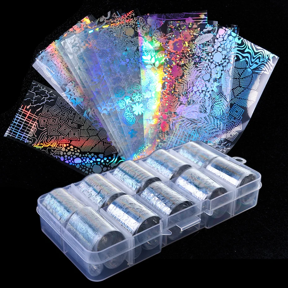 10pcs Holographic Nail Art Foils Snowflake Unicorn Transparent AB Color Transfer Tips Stickers Decoration Wrap Manicure JI#26
10pcs Holographic Nail Art Foils Snowflake Unicorn Transparent AB Color Transfer Tips Stickers Decoration Wrap Manicure JI#26