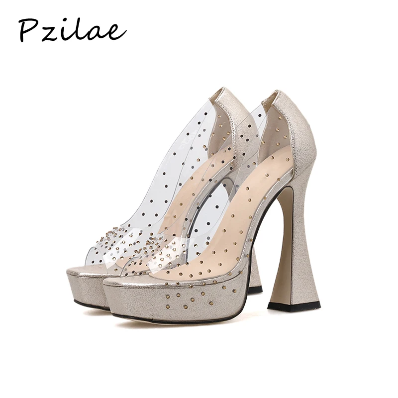 Туфли-лодочки Pzilae женские на платформе и высоком каблуке 13 5 см пикантные
