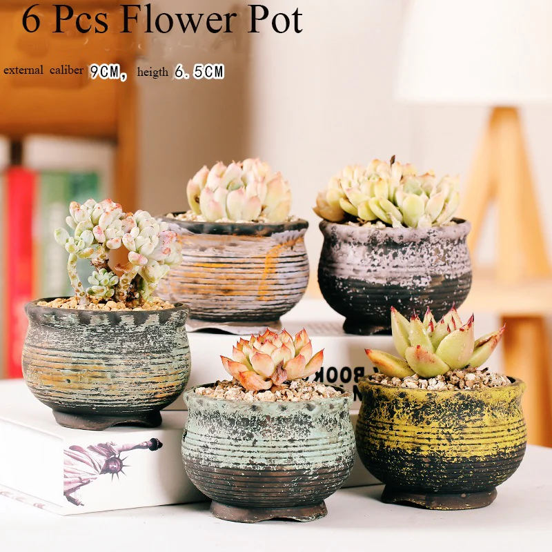 5 Pcs Flower Pot Succulent Cactus Pot Plant Garden Ceramic Planter Mini Pots Outdoor Garden Home Decoration Windowsill Aliexpress