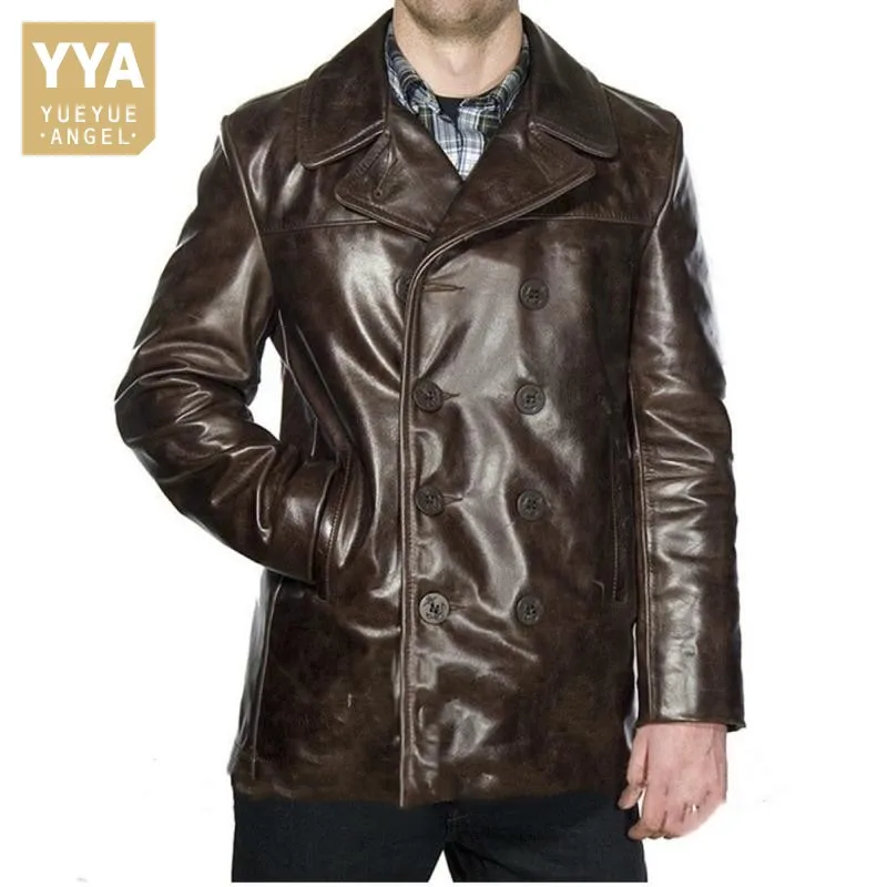 Vintage Cow Leather Double Breasted Trench Coat Men Winter Thicken Slim Fit Genuine Leather Long Jacket Business Casual Overcoat
Vintage Cow Leather Double Breasted Trench Coat Men Winter Thicken Slim Fit Genuine Leather Long Jacket Business Casual Overcoat