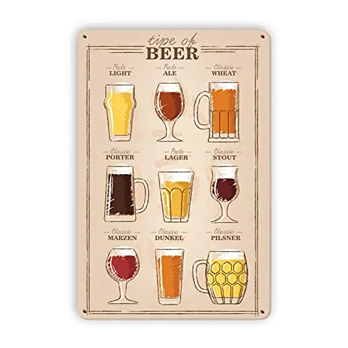 Type of Beer Menu Metal Signs,Beer Accessories for Men Beer Decor for Man Cave 8x12 Inches
Type of Beer Menu Metal Signs,Beer Accessories for Men Beer Decor for Man Cave 8x12 Inches