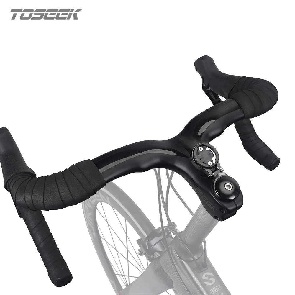 2019 carbon fibre bicycle handlebar with stem integrated computer stent holes Road bike handlebar
2019 carbon fibre bicycle handlebar with stem integrated computer stent holes Road bike handlebar