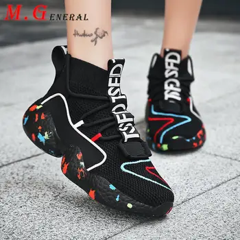 High Top Men's Sneakers for Men Mesh Breathable Running Shoes Unisex Print Sock Sport Shoes Male Slip on White Sports Shoe B07
High Top Men's Sneakers for Men Mesh Breathable Running Shoes Unisex Print Sock Sport Shoes Male Slip on White Sports Shoe B07