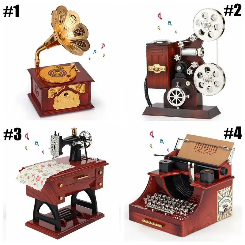 Gift Music Box Retro Wooden Clockwork Drive Sewing Machine Phonograph Music Box for Mom & Dad Gift Party Valentine's Day Gift
Gift Music Box Retro Wooden Clockwork Drive Sewing Machine Phonograph Music Box for Mom & Dad Gift Party Valentine's Day Gift