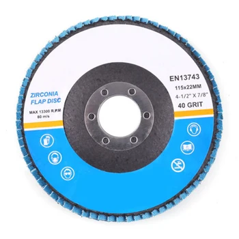 High Quality 10x 40Grits 4.5" X7/8" 4-1/2" Zirconia Flap Disc Sanding Wheel For Angle Grinder
High Quality 10x 40Grits 4.5" X7/8" 4-1/2" Zirconia Flap Disc Sanding Wheel For Angle Grinder