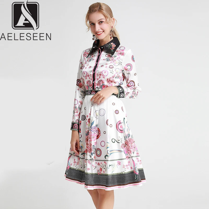 AELESEEN 2019 Autumn New Runway Vintage Pink Floral Print A-Line Dresses Women Luxury Beading Turn-Down Collar Midi Dress
AELESEEN 2019 Autumn New Runway Vintage Pink Floral Print A-Line Dresses Women Luxury Beading Turn-Down Collar Midi Dress