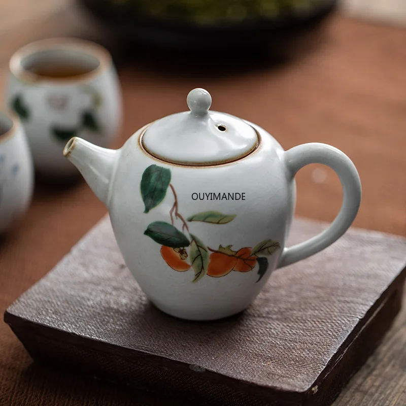 Chinese Style Handmade Ceramic Crackle Teapot 220ml Flower Bird Pattern Tea Set China Ru Kiln Porcelain Ru Kiln Teapot
Chinese Style Handmade Ceramic Crackle Teapot 220ml Flower Bird Pattern Tea Set China Ru Kiln Porcelain Ru Kiln Teapot