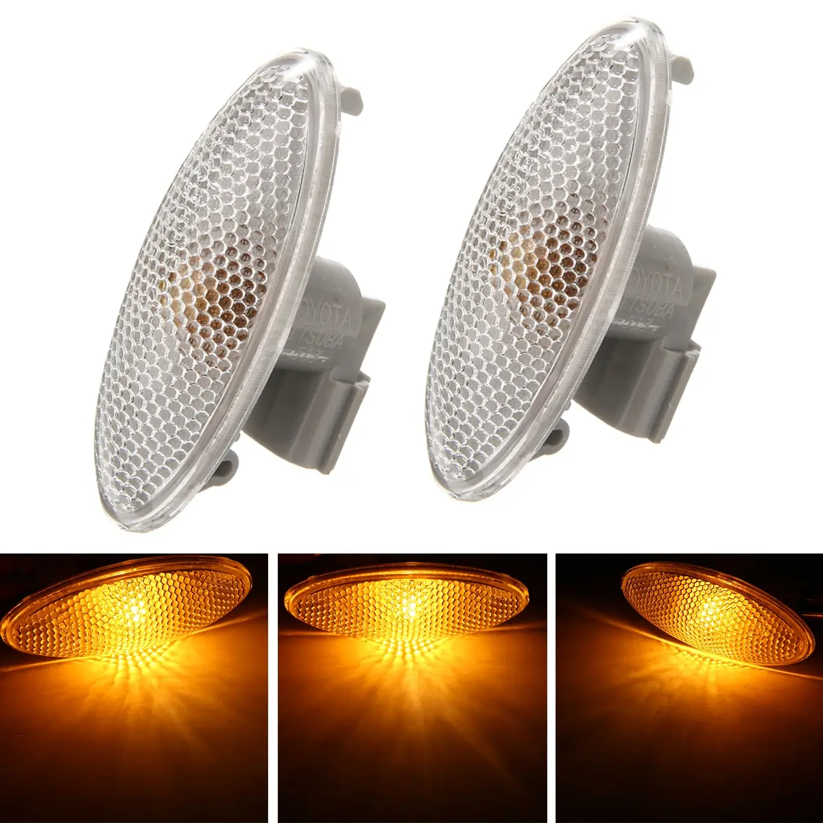 Mayitr 1pair Car Side Turn Signal Light Fender Lamps Amber Indicator Blub For Toyota Yaris RAV4 Auris Corolla
