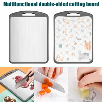 Stainless Steel Non-slip Chopping Block Multifunction Cutting Board Durable Kitchen Double Sided Chopping Board 66CY
Stainless Steel Non-slip Chopping Block Multifunction Cutting Board Durable Kitchen Double Sided Chopping Board 66CY