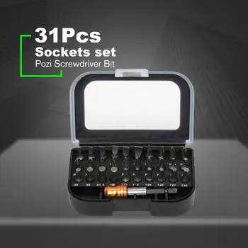31Pcs Screwdriver Bit Set Slotted/Philips/Pozi/Hex/Torx Head with 60mm Quick Release Hex Chuck Extension Adapter
31Pcs Screwdriver Bit Set Slotted/Philips/Pozi/Hex/Torx Head with 60mm Quick Release Hex Chuck Extension Adapter