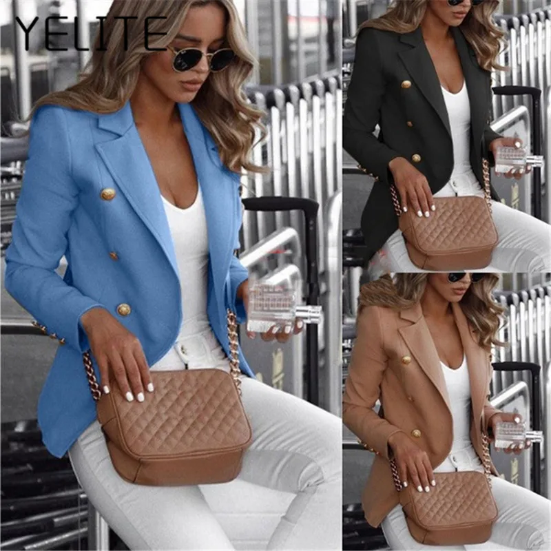 YELITE 2020 Womens Collar Blazer Suit Thin Jacket Ladies Formal Coat Cardigan puls size Office lady's fashion coat 
YELITE 2020 Womens Collar Blazer Suit Thin Jacket Ladies Formal Coat Cardigan puls size Office lady's fashion coat