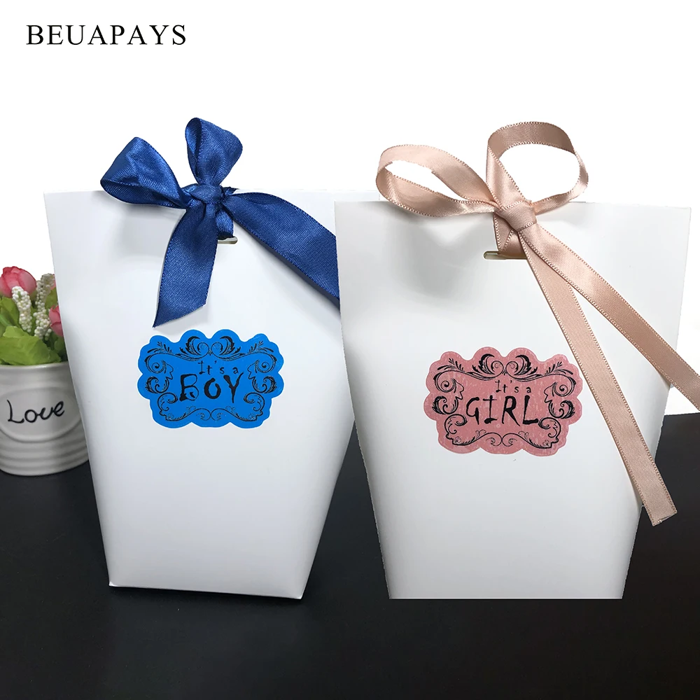 50pcs Baby Shower Gift Candy Box Diy It's A Boy Girl With Transparent Plastic Sticker Packing Ribbon Party Favors Birthday DECO
50pcs Baby Shower Gift Candy Box Diy It's A Boy Girl With Transparent Plastic Sticker Packing Ribbon Party Favors Birthday DECO