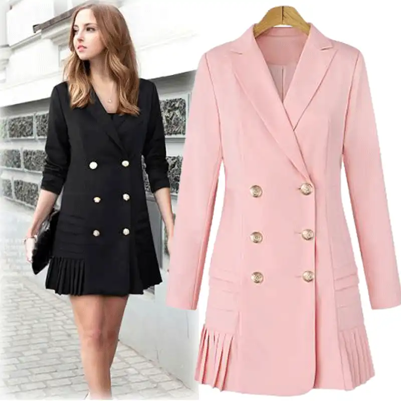 pink blazer dress plus size