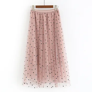 New Korean Fashion Mesh Dot Skirt Elastic High Waist Pleated Skirts Women Fashion 2020 Spring Elegant Long Skirt Female Midi
New Korean Fashion Mesh Dot Skirt Elastic High Waist Pleated Skirts Women Fashion 2020 Spring Elegant Long Skirt Female Midi