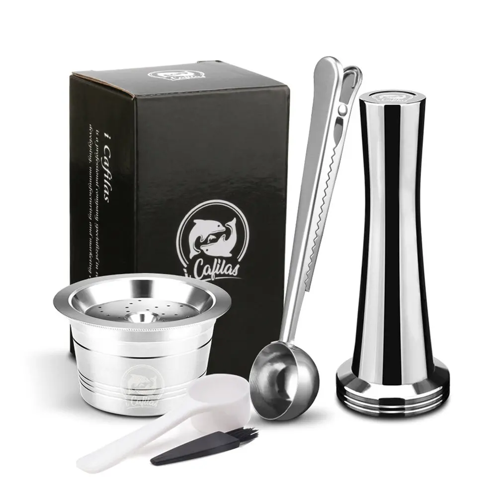 Stainless steel Refillable Coffee Capsule Pod Filter Dripper Tamper Compatible with Kfee Coffee Machine
Stainless steel Refillable Coffee Capsule Pod Filter Dripper Tamper Compatible with Kfee Coffee Machine