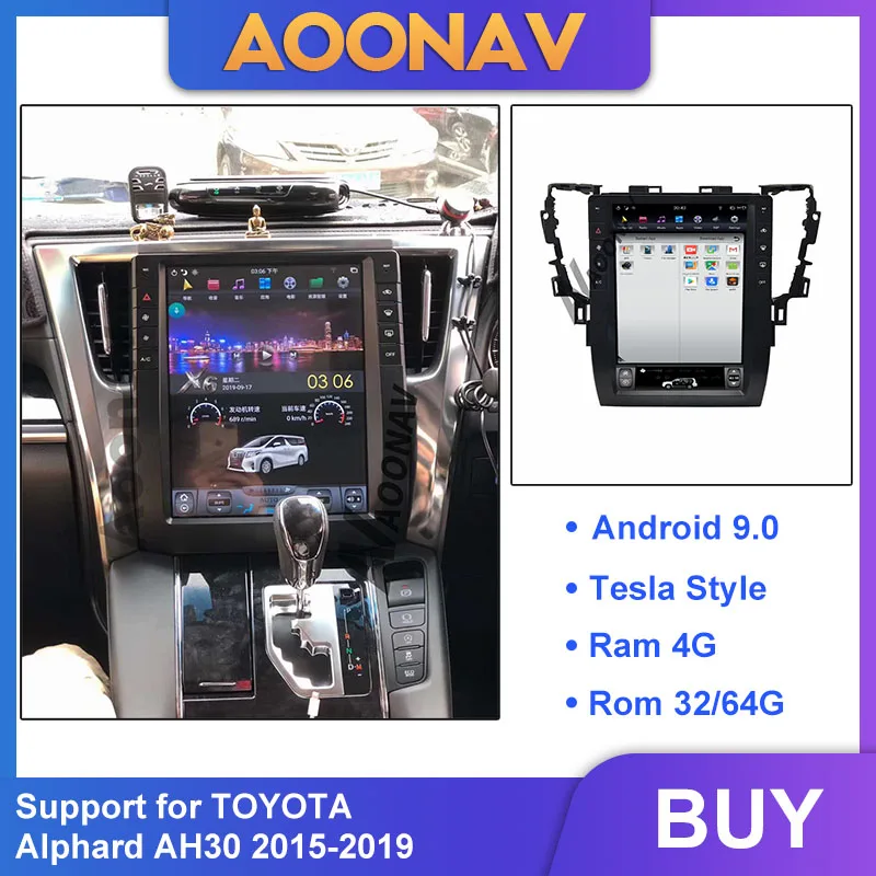 2din android car auto Radio multimedia player for TOYOTA Alphard AH30 2015-2019 stereo autoradio vertical screen DVD | Автомобили и