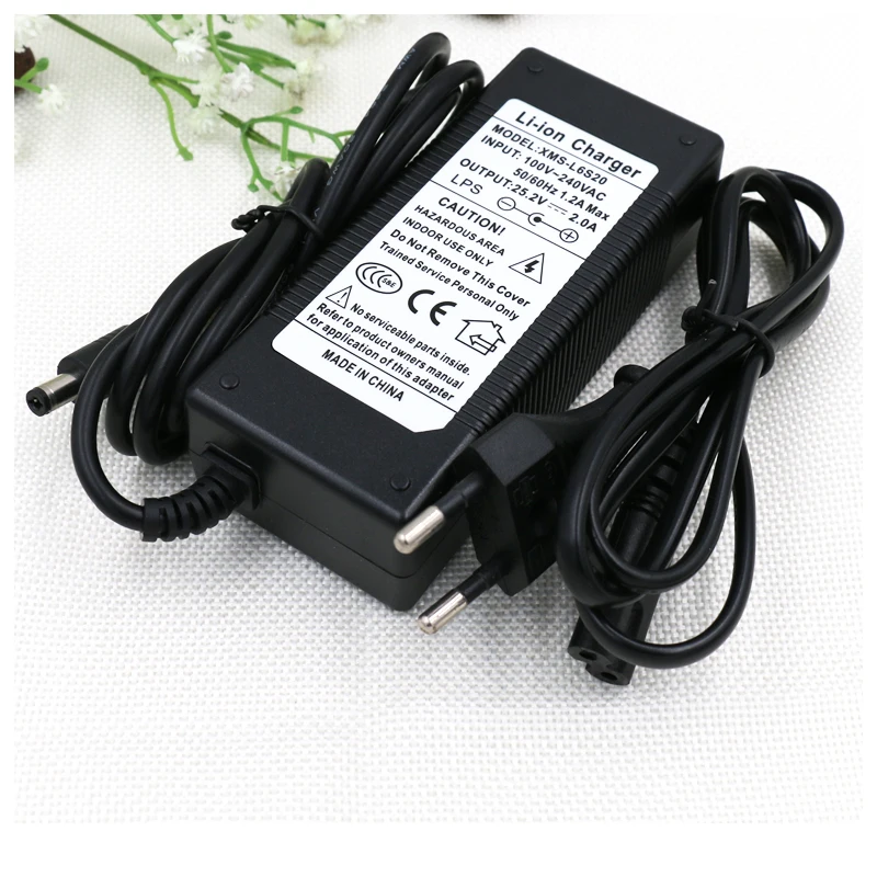 

AERDU 6S 25.2V 2A 24V Battery pack Power Supply lithium Li-ion batterites Charger AC 100-240V Converter Adapter EU/US/AU/UK plug