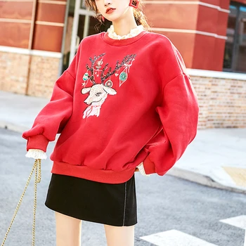 Spring Autumn Chic Lovely Design Sweatshirt Pullover Women Tops Lace Collar Full Sleeve Loose Embroidery Harajuku Clothes SL369
Spring Autumn Chic Lovely Design Sweatshirt Pullover Women Tops Lace Collar Full Sleeve Loose Embroidery Harajuku Clothes SL369