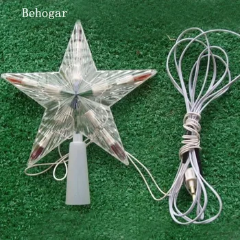 Behogar Flashing LED Color Changing Lamp Xmas Christmas Tree Topper Star Decorations Light EU Plug for Home navidad kerst natale
Behogar Flashing LED Color Changing Lamp Xmas Christmas Tree Topper Star Decorations Light EU Plug for Home navidad kerst natale