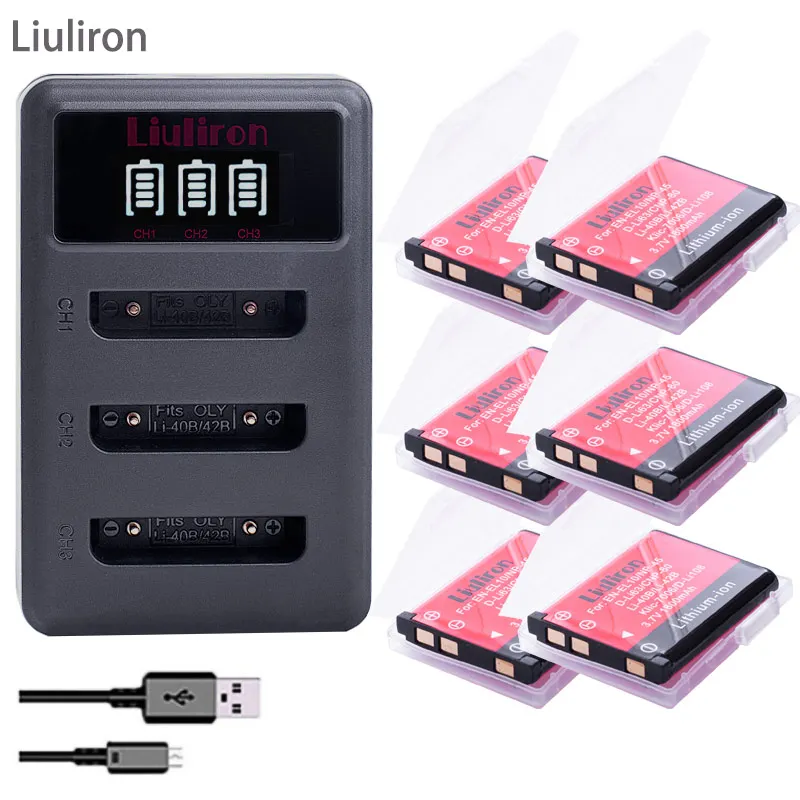 li-42b Li-40B Li 40B 42B Battery+3-Slots Charger for Olympus Li-42B NP-45 for Nikon EN-EL10 D-Li63 D-Li108 NP-80 CNP80 KLIC-7006
li-42b Li-40B Li 40B 42B Battery+3-Slots Charger for Olympus Li-42B NP-45 for Nikon EN-EL10 D-Li63 D-Li108 NP-80 CNP80 KLIC-7006