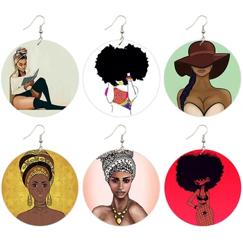 SOMESOOR Afro Headwrap Woman Sexy Lady Wooden Drop Earrings Both Sides Printed Black Art Designs Pendant Dangle For Women Gifts
SOMESOOR Afro Headwrap Woman Sexy Lady Wooden Drop Earrings Both Sides Printed Black Art Designs Pendant Dangle For Women Gifts