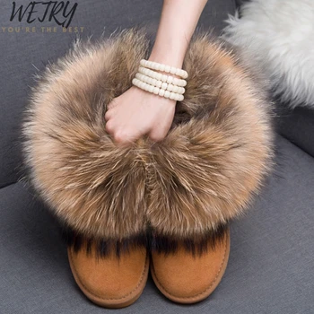 Women Boots Genuine Leather Real Fox Fur Brand Winter Shoes Warm Black Round Toe Casual Plus Size Female Snow Boots New Arrival 
Women Boots Genuine Leather Real Fox Fur Brand Winter Shoes Warm Black Round Toe Casual Plus Size Female Snow Boots New Arrival