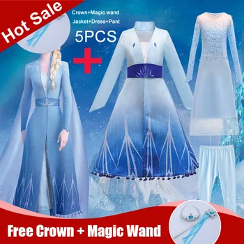 Summer Snow Queen Anna Elsa Frozen 2 Dress Girl Kids Dresses Girls Children 5Pcs Lace Princess Cosplay Dress Vestidos
Summer Snow Queen Anna Elsa Frozen 2 Dress Girl Kids Dresses Girls Children 5Pcs Lace Princess Cosplay Dress Vestidos