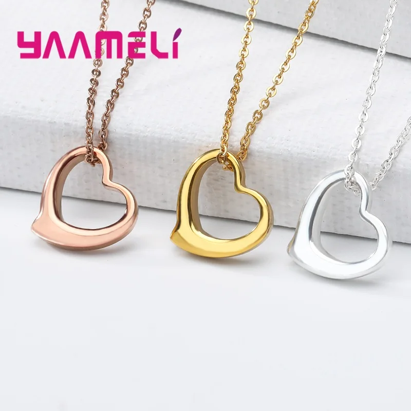 Classic Hollow Love Heart Pendant Necklaces Jewelry 925 Sterling Silver Color Choker Necklace For Valentine's Day Women Girl
Classic Hollow Love Heart Pendant Necklaces Jewelry 925 Sterling Silver Color Choker Necklace For Valentine's Day Women Girl