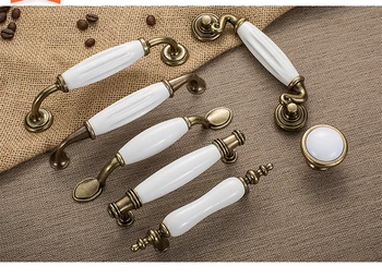 Antique Bronze White Ceramic Cabinet Handles Zinc Alloy Drawer knobs Wardrobe Door Handle Simple European Furniture Hardware
Antique Bronze White Ceramic Cabinet Handles Zinc Alloy Drawer knobs Wardrobe Door Handle Simple European Furniture Hardware