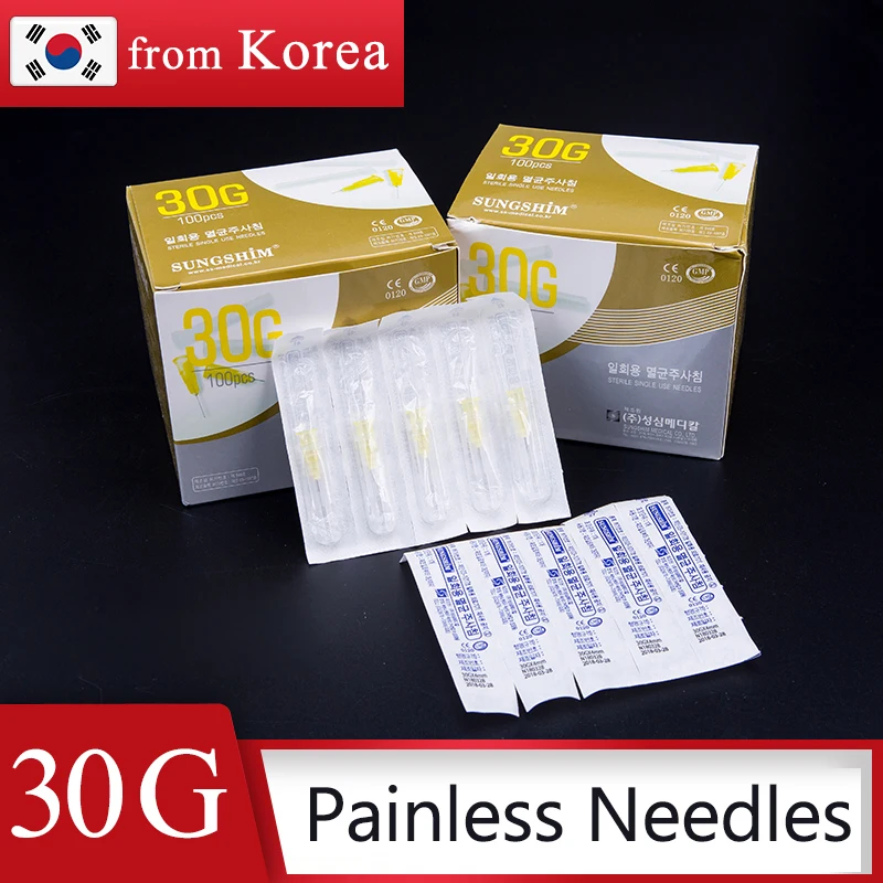 

100pcs Painless small needle painless beauty ultrafine 30G * 4mm , 30G * 13mm , 30G * 25mm syringes Korean Needles Eyelid Tools