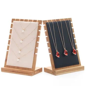 Bamboo Wood Suede Leather Necklace Long Pendant Chain Display Stand Holder Rack 
Bamboo Wood Suede Leather Necklace Long Pendant Chain Display Stand Holder Rack