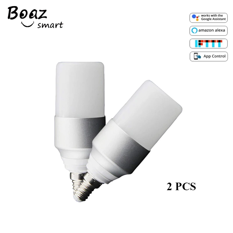 Boaz E14 Smart Wifi LED Bulb RGBW Color Changing Light Voice Control Alexa Echo Google Home IFTTT Tuya Smart APP control 2pcs
Boaz E14 Smart Wifi LED Bulb RGBW Color Changing Light Voice Control Alexa Echo Google Home IFTTT Tuya Smart APP control 2pcs