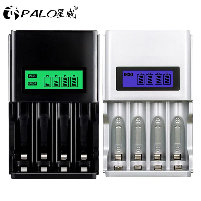 PALO Wholesale 4 Slots LCD Display Smart Intelligent Battery Charger For AA/AAA NiCd NiMh Rechargeable Batteries
PALO Wholesale 4 Slots LCD Display Smart Intelligent Battery Charger For AA/AAA NiCd NiMh Rechargeable Batteries