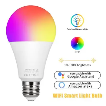 E27 RGB Wifi Smart LED Bulb Dimmable Voice Control APP Remote Control Works With Alexa Google Home Mini IFTTT Smart Home
E27 RGB Wifi Smart LED Bulb Dimmable Voice Control APP Remote Control Works With Alexa Google Home Mini IFTTT Smart Home