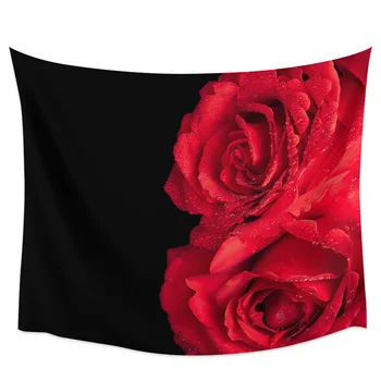 

Rose Flower Red Wall Decor Tapestries Bedspread Tapestry Coverlet Blanket Bedding Towel Scarf Hypoallergenic Table Cloth