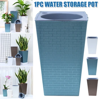 

Brick Pattern Flowerpot Imitation Metal Plastic Flower Pot Square And Tall Type For Gardening Potted Plants _WK