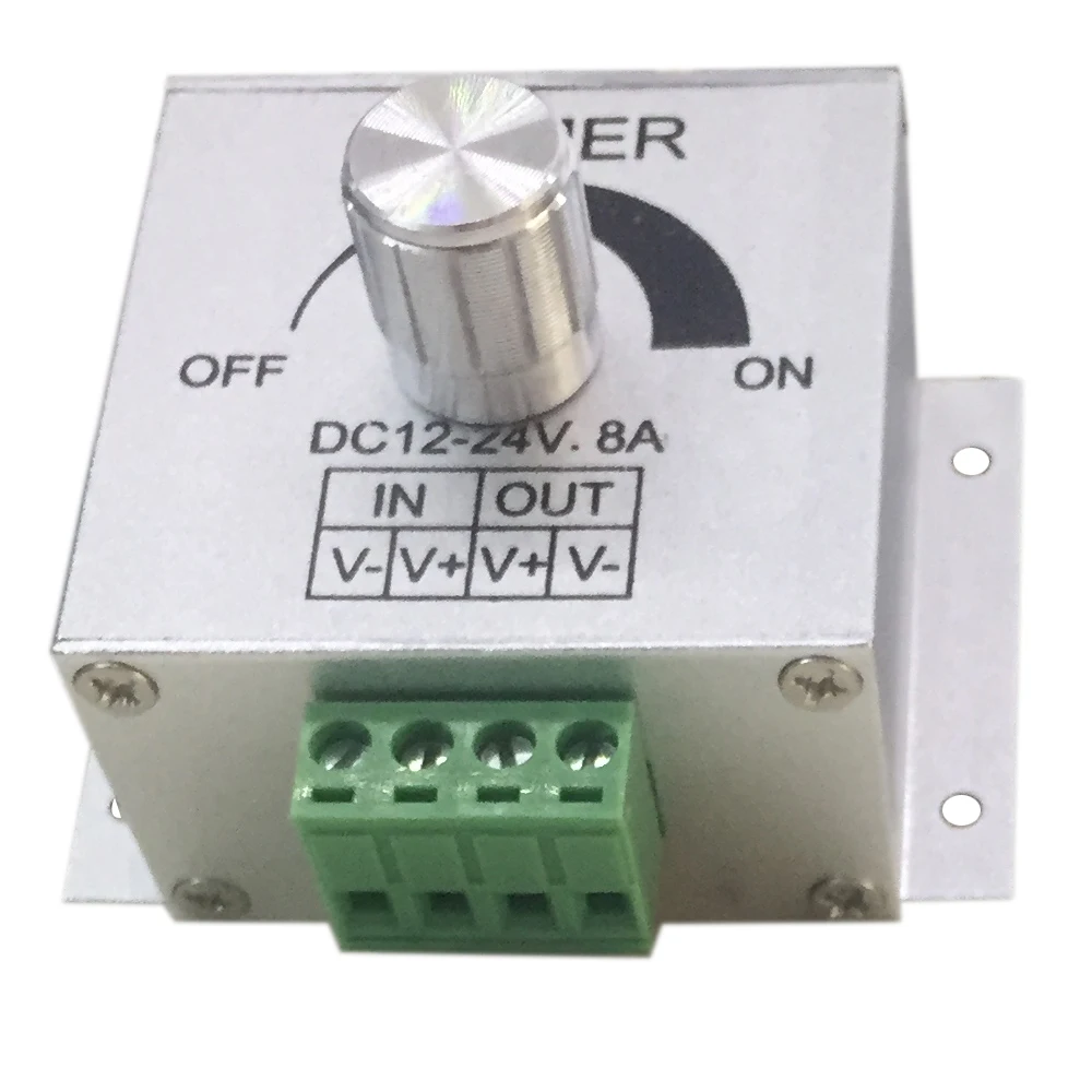 Adjustable Aluminum Knob switch DC12-24V 8A LED Strip Dimmer PWM Dimming Controller for LED Lights Lamps Free shipping
Adjustable Aluminum Knob switch DC12-24V 8A LED Strip Dimmer PWM Dimming Controller for LED Lights Lamps Free shipping