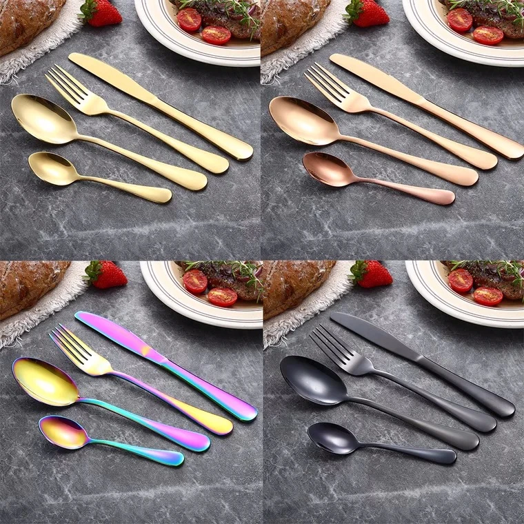 4 set 16pcs Black Dinnerware Set 304 Stainless Steel Cutlery Set Knife Fork Spoon Tableware Wedding Silverware set
4 set 16pcs Black Dinnerware Set 304 Stainless Steel Cutlery Set Knife Fork Spoon Tableware Wedding Silverware set
