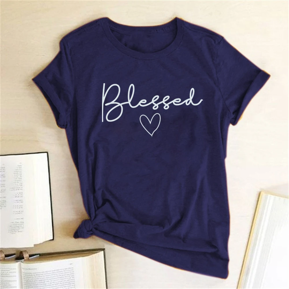 Blessed Heart Women T-shirts Printing