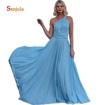 One Shoulder Junior Bridesmaid Wedding Party Dresses A-Line Sky Blue Chiffon Dresses Wedding Guest Long brautjungfernkleid D1194
One Shoulder Junior Bridesmaid Wedding Party Dresses A-Line Sky Blue Chiffon Dresses Wedding Guest Long brautjungfernkleid D1194
