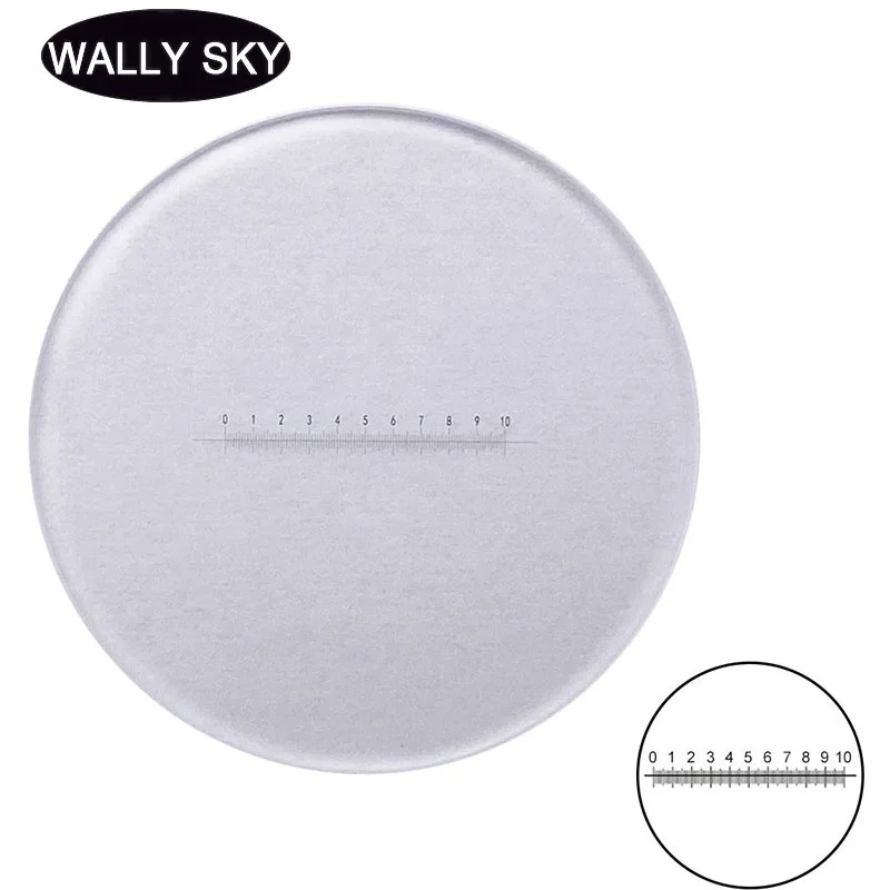 DIV 0.1mm Micrometer Measuring Scale Circle Eyepiece Optical Reticle Ruler Microscope Reticle X=10 mm Diameter 20mm 24mm 29mm
DIV 0.1mm Micrometer Measuring Scale Circle Eyepiece Optical Reticle Ruler Microscope Reticle X=10 mm Diameter 20mm 24mm 29mm